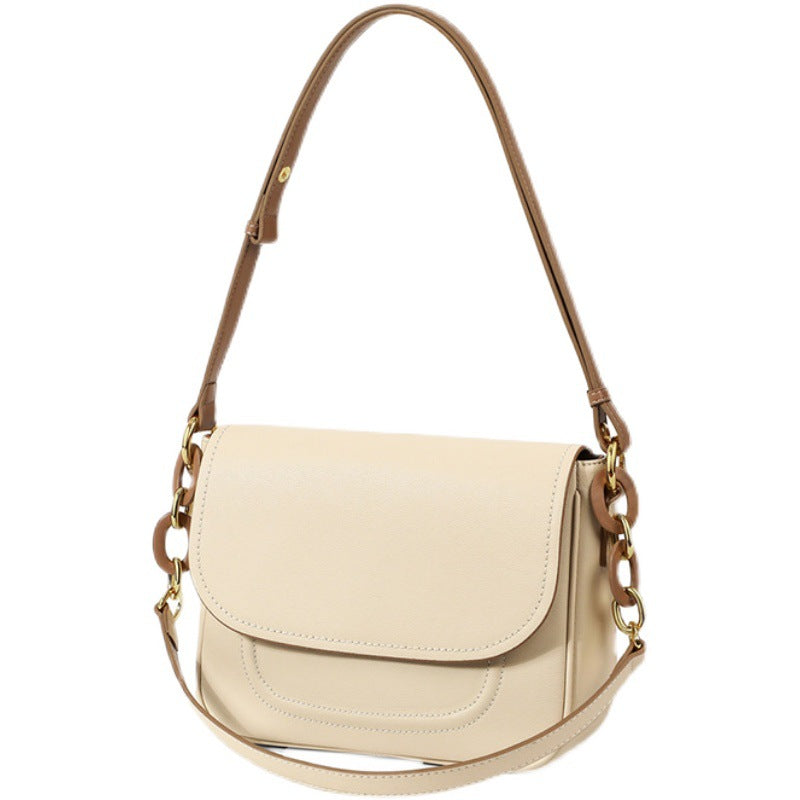 The new street style versatile one-shoulder cross cross calf leather underarm bag for ladies